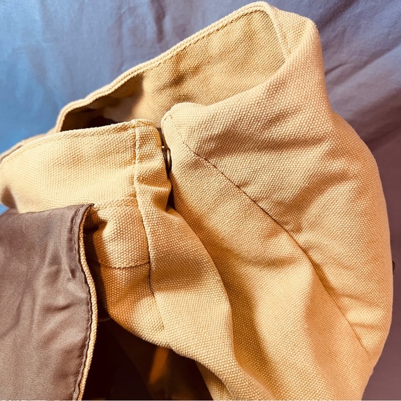 Monat Backpack- tan with faux leather. - Picture 7 of 10